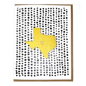 Photograph of Laser-engraved Texas Heart Magnet with Card