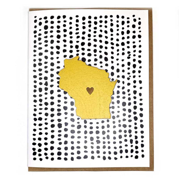 Photograph of Laser-engraved Wisconsin Heart Magnet with Card