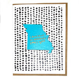 Photograph of Laser-engraved Someone in Missouri Loves You Magnet with Card