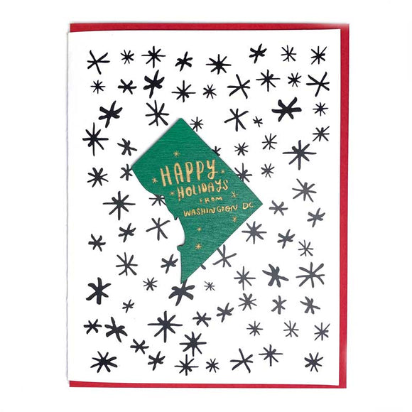 Photograph of Laser-engraved Happy Holidays from District of Columbia Magnet with Card