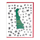 Photograph of Laser-engraved Happy Holidays from Delaware Magnet with Card