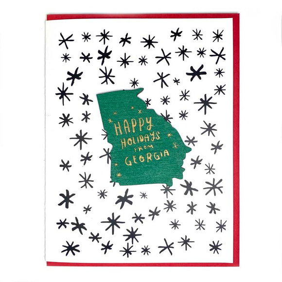 Photograph of Laser-engraved Happy Holidays from Georgia Magnet with Card