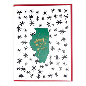 Photograph of Laser-engraved Happy Holidays from Illinois Magnet with Card