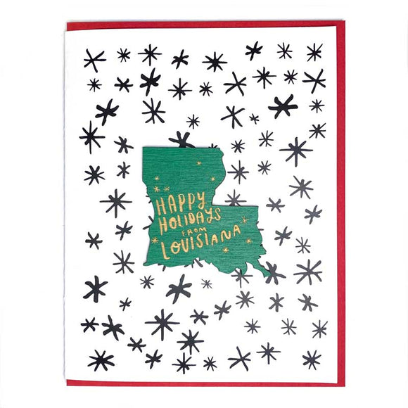 Photograph of Laser-engraved Happy Holidays from Louisiana Magnet with Card