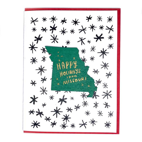 Photograph of Laser-engraved Happy Holidays from Missouri Magnet with Card