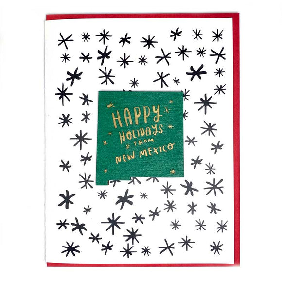 Photograph of Laser-engraved Happy Holidays from New Mexico Magnet with Card