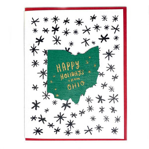 Photograph of Laser-engraved Happy Holidays from Ohio Magnet with Card