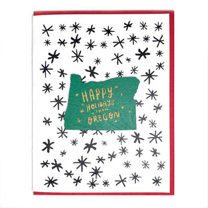 Photograph of Laser-engraved Happy Holidays from Oregon Magnet with Card