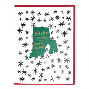 Photograph of Laser-engraved Happy Holidays from Rhode Island Magnet with Card