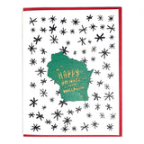Photograph of Laser-engraved Happy Holidays from Wisconsin Magnet with Card