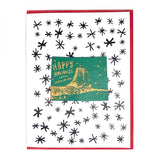 Photograph of Laser-engraved Happy Holidays from Wyoming Magnet with Card