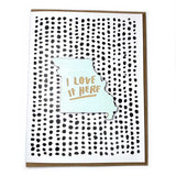 Photograph of Laser-engraved I Love It Here Missouri Magnet with Card