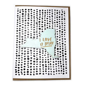 Photograph of Laser-engraved I Love It Here New York Magnet with Card