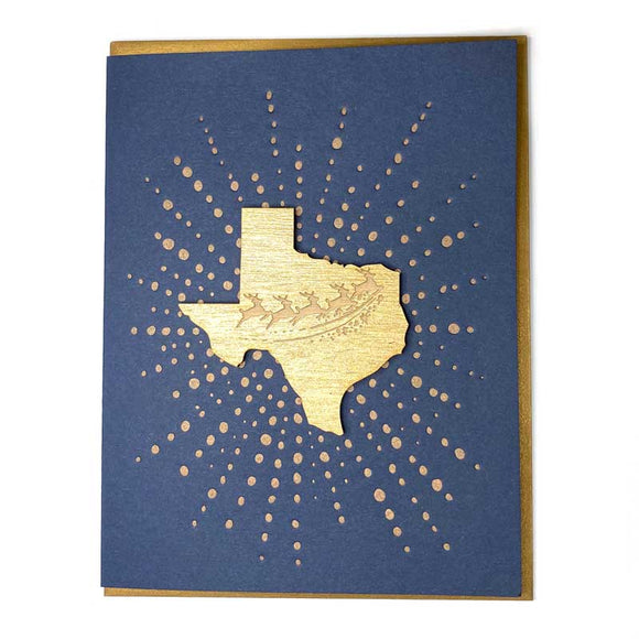Photograph of Laser-engraved Texas Reindeer Magnet with Card