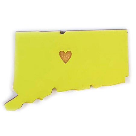 Photograph of Laser-engraved Connecticut Heart Magnet
