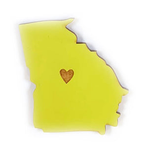 Photograph of Laser-engraved Georgia Heart Magnet