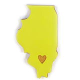 Photograph of Laser-engraved Illinois Heart Magnet