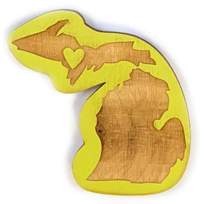 Photograph of Laser-engraved Michigan Heart Magnet