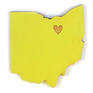Photograph of Laser-engraved Ohio Heart Magnet