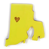 Photograph of Laser-engraved Rhode Island Heart Magnet