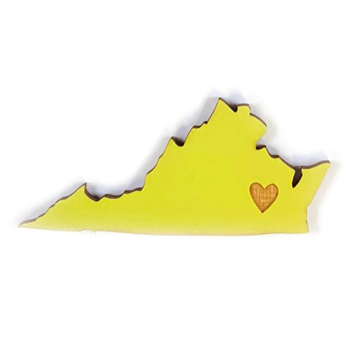 Photograph of Laser-engraved Virginia Heart Magnet