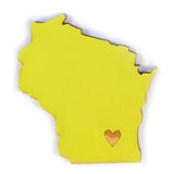 Photograph of Laser-engraved Wisconsin Heart Magnet