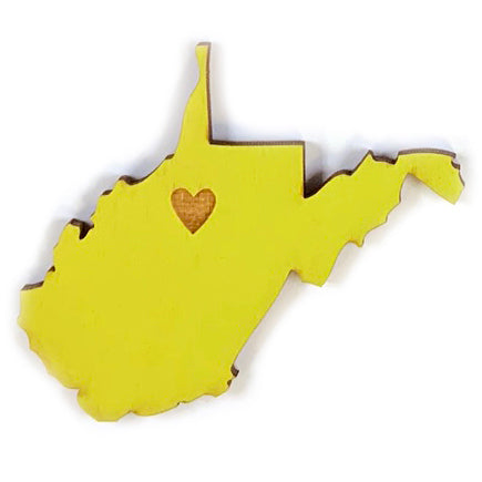Photograph of Laser-engraved West Virginia Heart Magnet