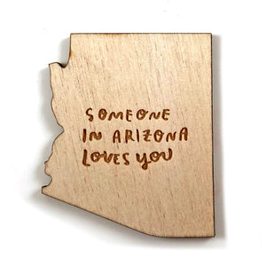 Photograph of Laser-engraved Someone in Arizona Loves You Magnet