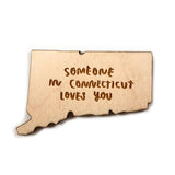 Photograph of Laser-engraved Someone in Connecticut Loves You Magnet