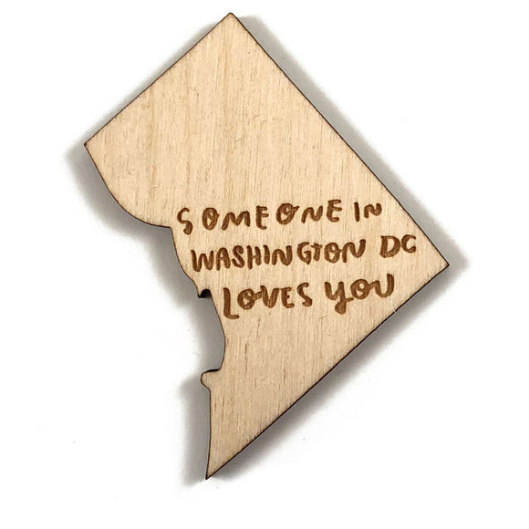 Photograph of Laser-engraved Someone in District of Columbia Loves You Magnet
