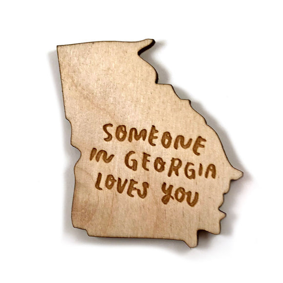 Photograph of Laser-engraved Someone in Georgia Loves You Magnet