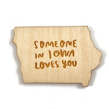 Photograph of Laser-engraved Someone in Iowa Loves You Magnet