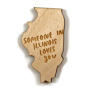 Photograph of Laser-engraved Someone in Illinois Loves You Magnet