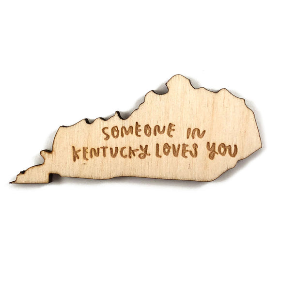 Photograph of Laser-engraved Someone in Kentucky Loves You Magnet