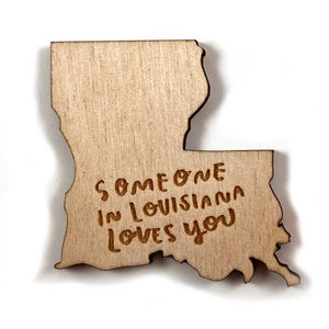 Photograph of Laser-engraved Someone in Louisiana Loves You Magnet