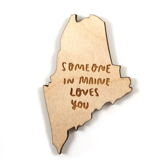 Photograph of Laser-engraved Someone in Maine Loves You Magnet
