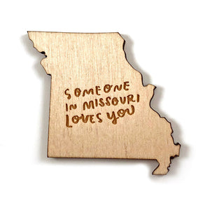 Photograph of Laser-engraved Someone in Missouri Loves You Magnet