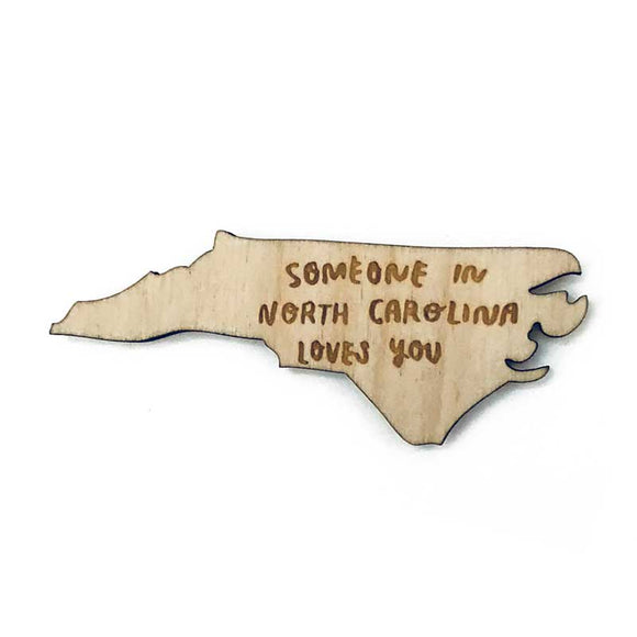 Photograph of Laser-engraved Someone in North Carolina Loves You Magnet