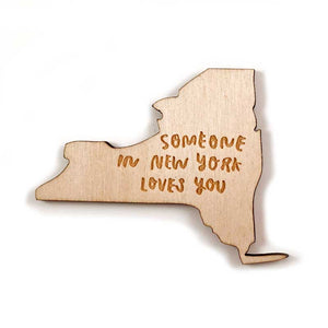Photograph of Laser-engraved Someone in New York Loves You Magnet
