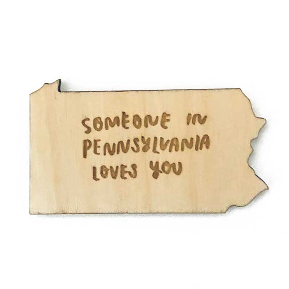 Photograph of Laser-engraved Someone in Pennsylvania Loves You Magnet