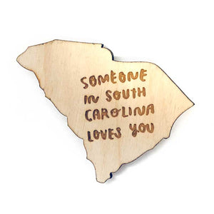 Photograph of Laser-engraved Someone in South Carolina Loves You Magnet