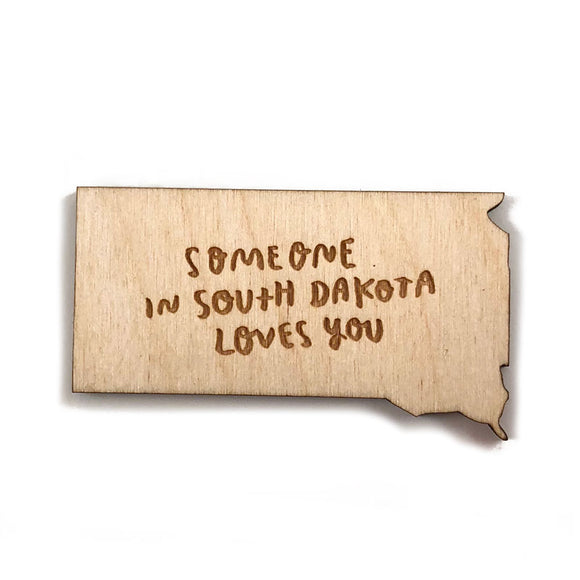 Photograph of Laser-engraved Someone in South Dakota Loves You Magnet
