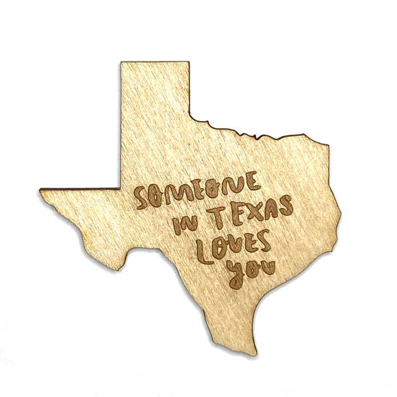 Photograph of Laser-engraved Someone in Texas Loves You Magnet