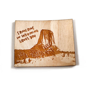 Photograph of Laser-engraved Someone in Wyoming Loves You Magnet