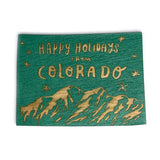 Photograph of Laser-engraved Happy Holidays from Colorado Magnet