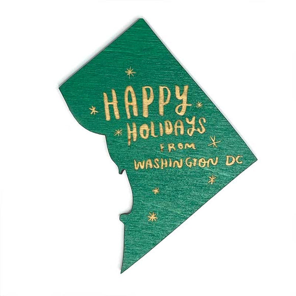 Photograph of Laser-engraved Happy Holidays from District of Columbia Magnet