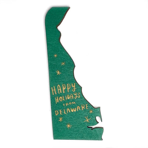 Photograph of Laser-engraved Happy Holidays from Delaware Magnet