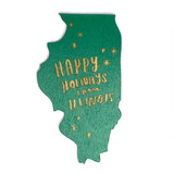 Photograph of Laser-engraved Happy Holidays from Illinois Magnet