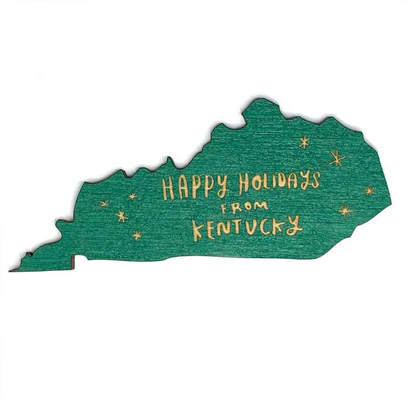 Photograph of Laser-engraved Happy Holidays from Kentucky Magnet