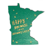 Photograph of Laser-engraved Happy Holidays from Minnesota Magnet